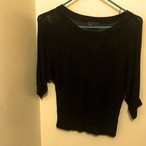 Black sparkle knit top
